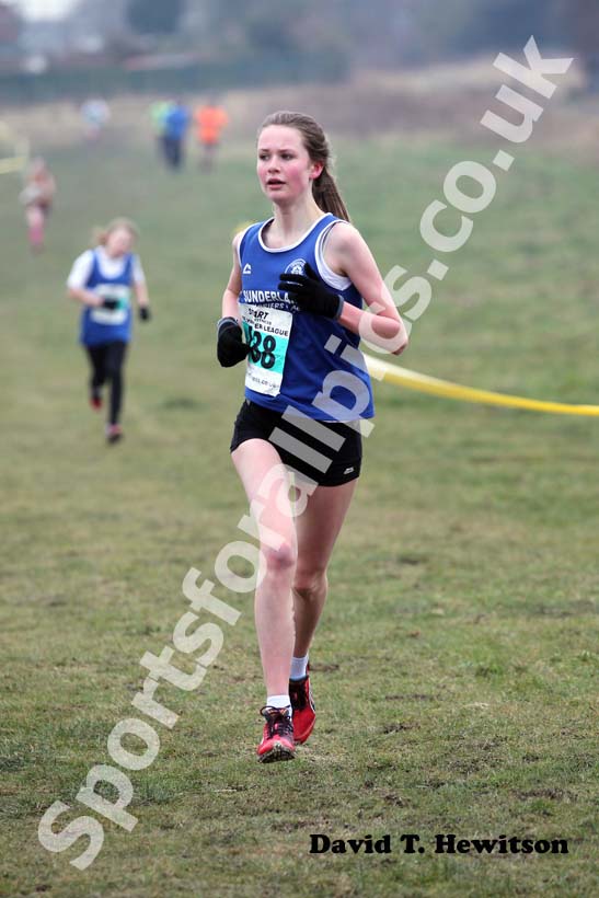 No 888, Under-15s girls, North East Harrier League, Wrekerton, Gateshead.
